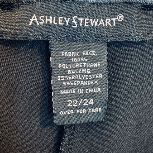 Ashley Stewart Faux Leather Leggings Size 22/24 Black Pull On Pants Vegan - Picture 4 of 5